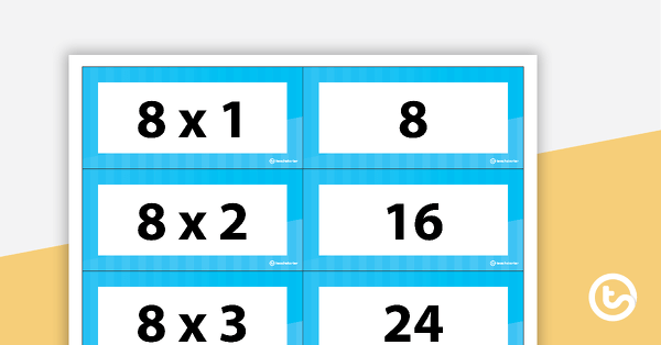 Go to Multiplication and Division Fact Matchup Cards - Multiples of 8 teaching resource