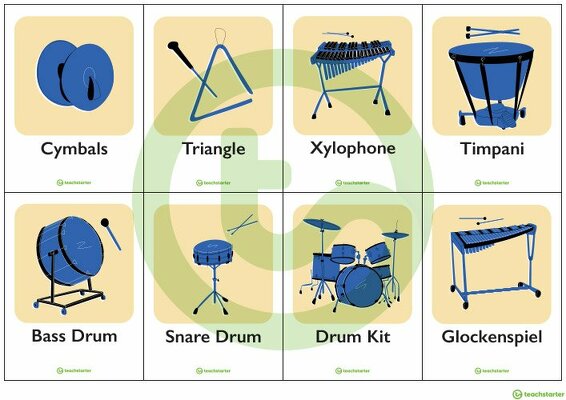 Musical Instruments and Their Families Cards teaching resource