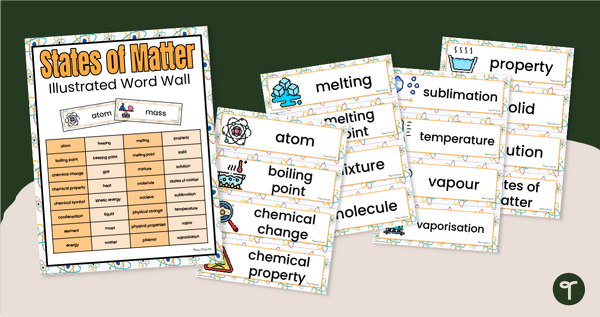 States of Matter Word Wall Vocabulary teaching resource