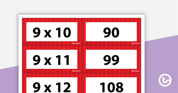 Multiplication and Division Fact Matchup Cards - Multiples of 9 teaching resource
