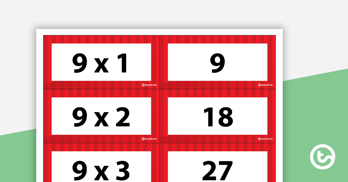 Multiplication and Division Fact Matchup Cards - Multiples of 9 teaching resource