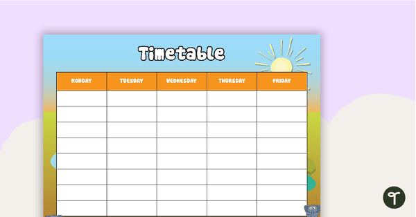Elephants - Weekly Timetable teaching resource