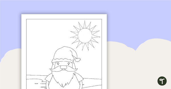 Preview image for Summer Santa Coloring Sheet - teaching resource