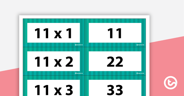 Go to Multiplication and Division Fact Matchup Cards - Multiples of 11 teaching resource