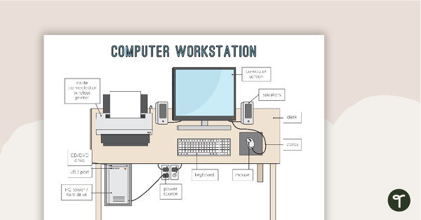 Technology Workstation Posters - Computer, Laptop & Tablet teaching resource