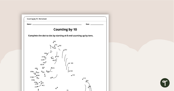 Dot-to-Dot Drawing - Counting by 10 - Horse teaching resource
