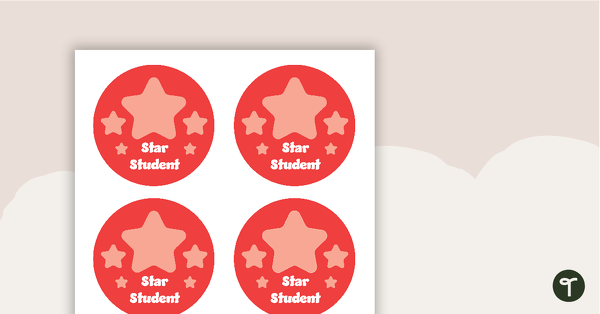 Plain Red - Star Student Badges teaching resource