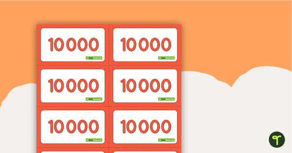 Preview image for Place Value Cards - 10 000, 1000, 100, 10, 1 - teaching resource