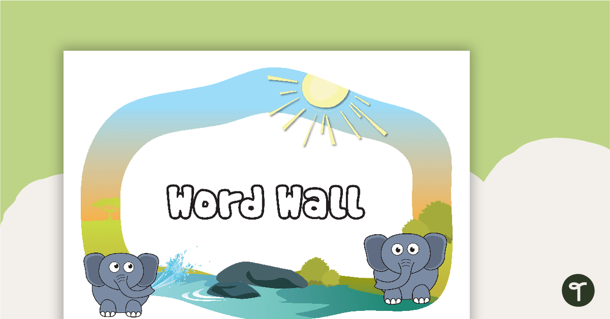 Elephants - Word Wall Template teaching resource