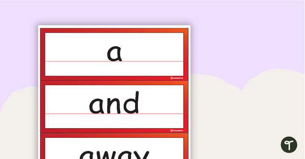 Sight Word Cards - Dolch Pre-Primer, Primer, Year 1, 2, 3 and Nouns teaching resource