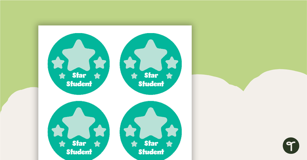 Plain Teal - Star Student Badges teaching resource