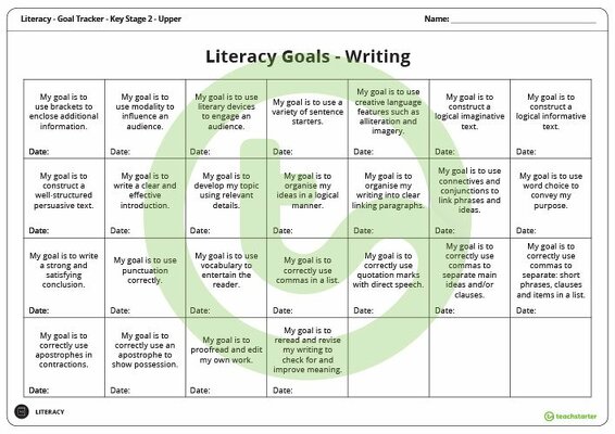 Goals - Writing (Key Stage 2 - Upper) teaching resource