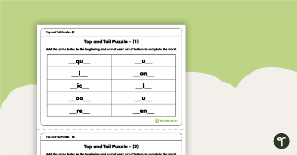 Top and Tail Puzzles teaching resource