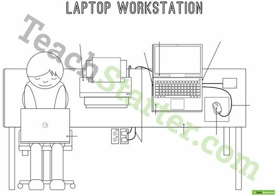 Technology Workstation Worksheet - Laptop Computer teaching resource