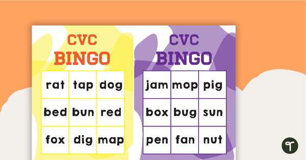 CVC Words Bingo teaching resource