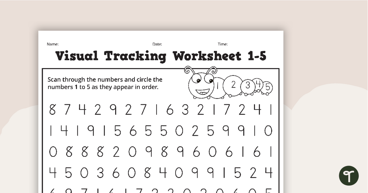 Visual Tracking - Letters and Numbers teaching resource