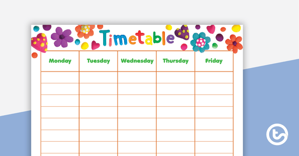 Preview image for Playdough - Weekly Timetable - teaching resource