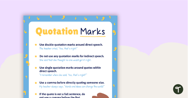 Quotation Marks Poster teaching resource