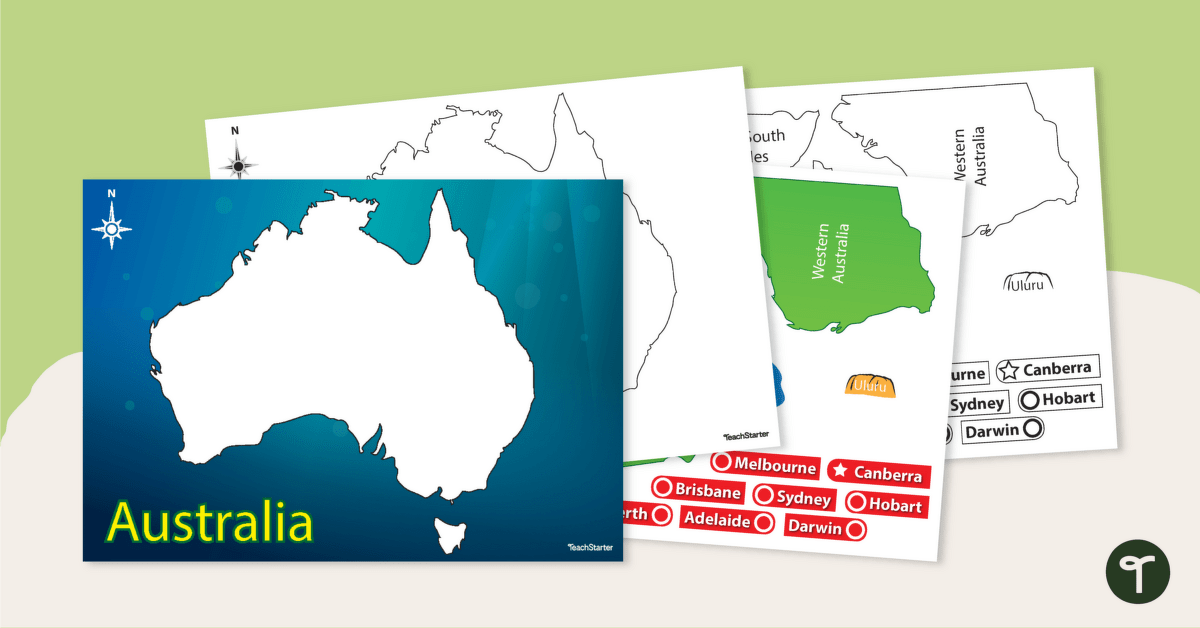Australian Map Puzzle teaching resource