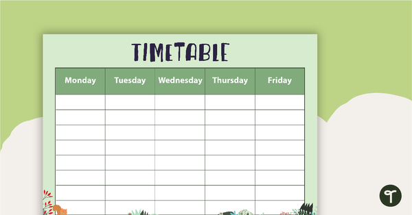 Go to Woodland Tales - Weekly Timetable teaching resource