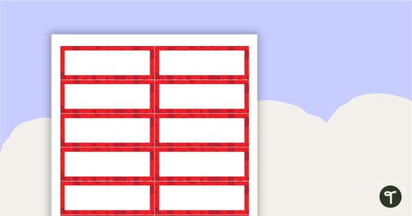 Desk Name Tags – Red Spots teaching resource