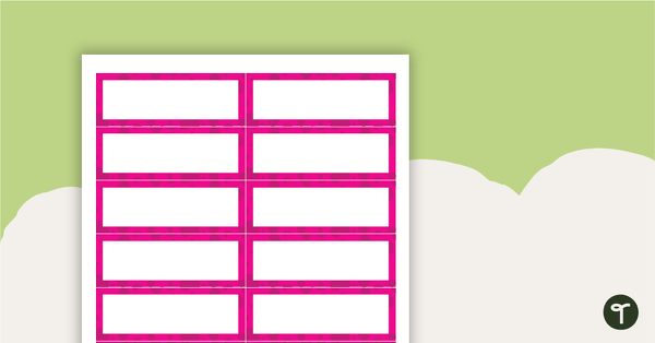 Desk Name Tags – Pink Spots teaching resource