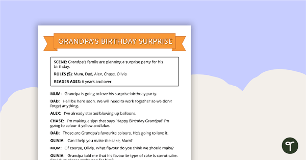 Preview image for Comprehension - Grandpa's Birthday Surprise - teaching resource