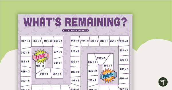 Preview image for What's Remaining? - Long Division Board Game - teaching resource