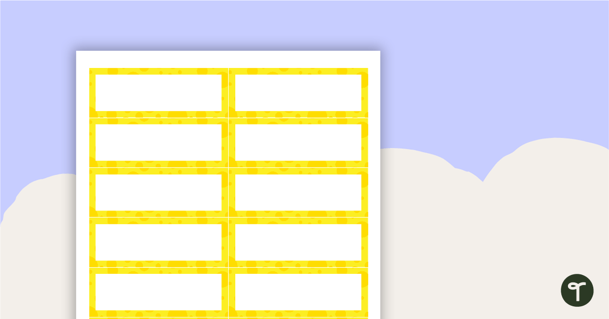 Desk Name Tags – Yellow Spots teaching resource