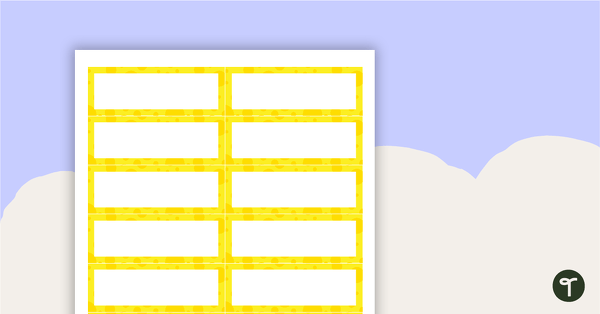 Desk Name Tags – Yellow Spots teaching resource