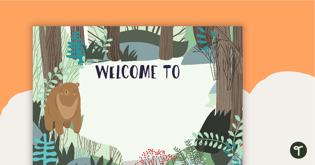 Woodland Tales - Welcome Sign and Name Tags teaching resource