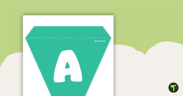 Plain Teal - Letters and Number Bunting teaching resource