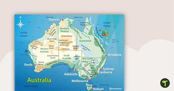 Preview image for Australian Landform Map - teaching resource