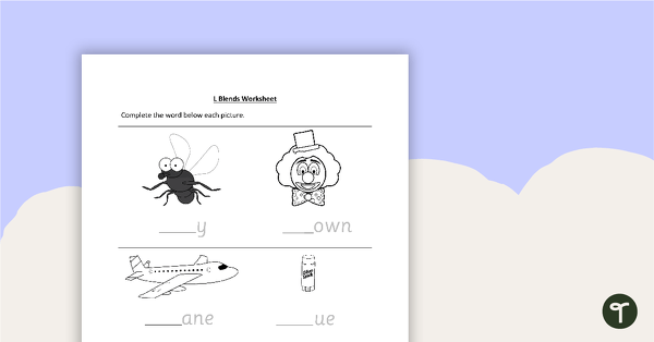 Go to L Blends Worksheet teaching resource