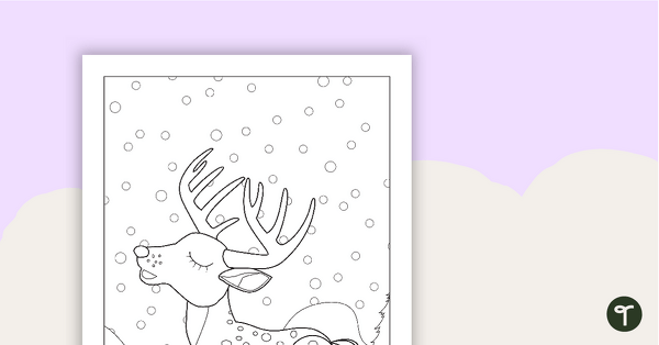 Christmas Colouring In - Reindeer Colouring Page teaching resource