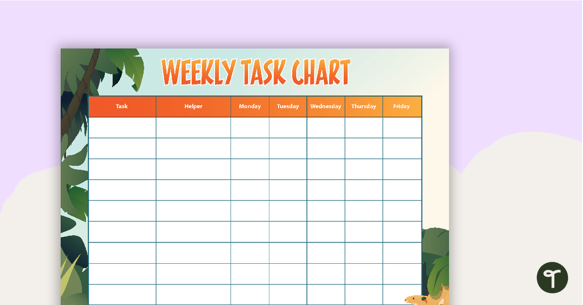 Dinosaurs - Weekly Task Chart teaching resource