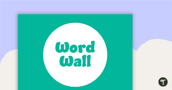 Plain Teal - Word Wall Template teaching resource