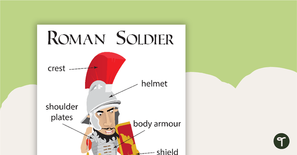 Roman Soldier with Labels Worksheet teaching resource