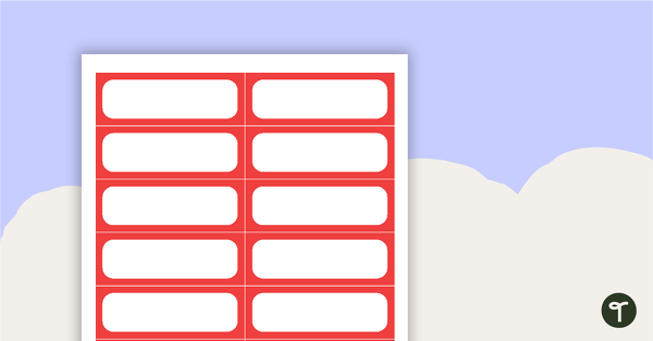 Plain Red - Name Tags teaching resource