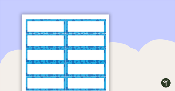 Desk Name Tags – Light Blue Spots teaching resource