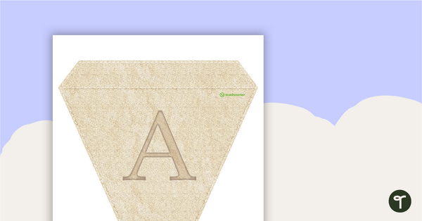 Historical Cream - Letter and Numbers Pennant Banner teaching resource