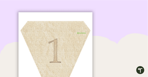 Historical Cream - Letter and Numbers Pennant Banner teaching resource
