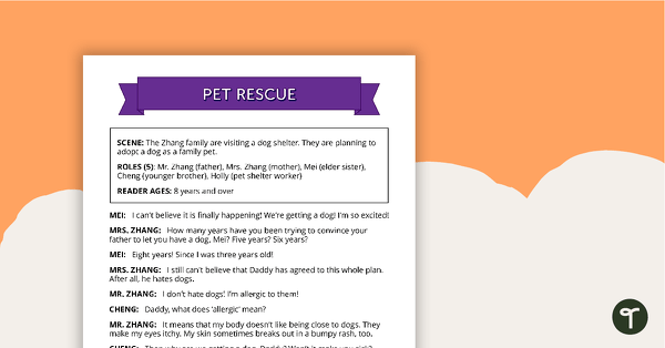Comprehension - Pet Rescue teaching resource