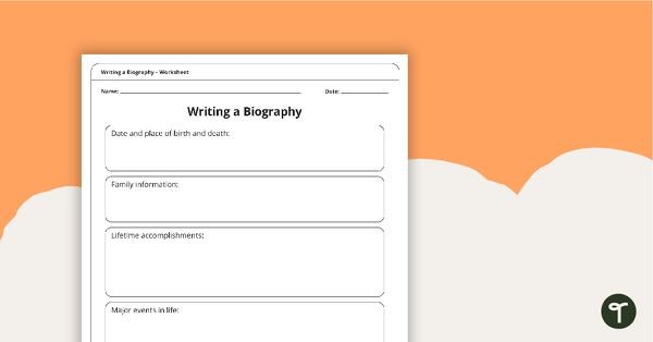 Preview image for Biography Writing Template - teaching resource