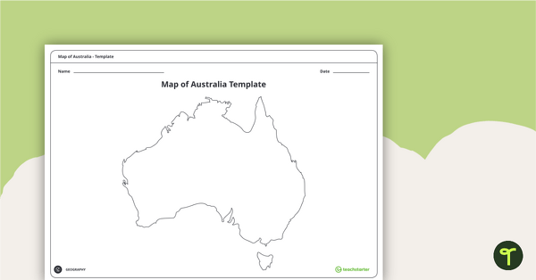 Preview image for Map of Australia Template - teaching resource