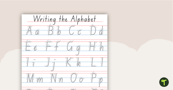Writing the Alphabet Chart - Tracing teaching resource