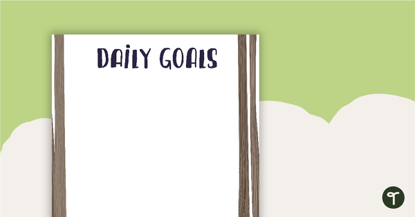 Woodland Tales - Daily Goals teaching resource
