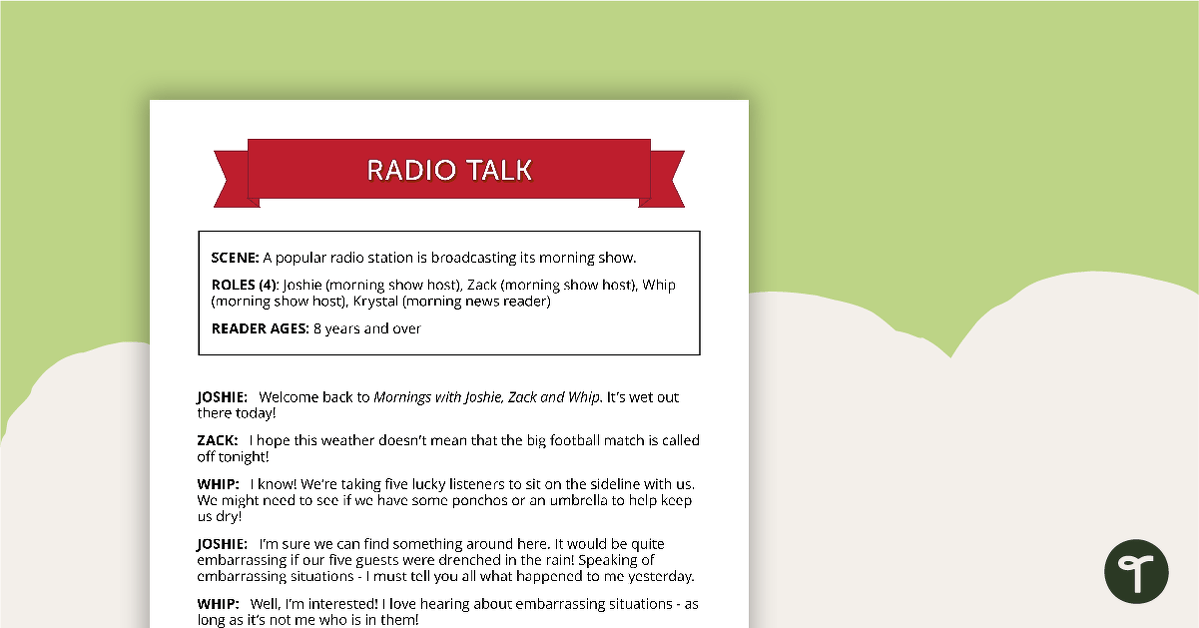 Comprehension - Radio Talk teaching resource