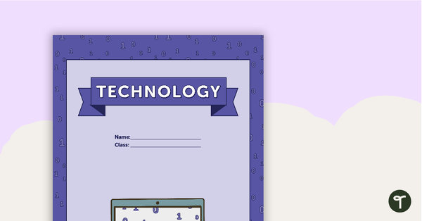 Technology - Coding Themed Title Page and Personal Vocabulary Sheet teaching resource