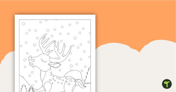 Christmas Reindeer Coloring Page teaching resource